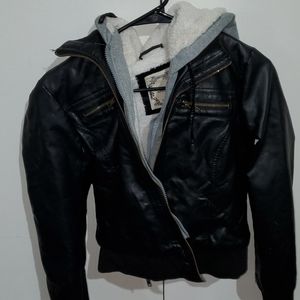 Leather zip up jacket